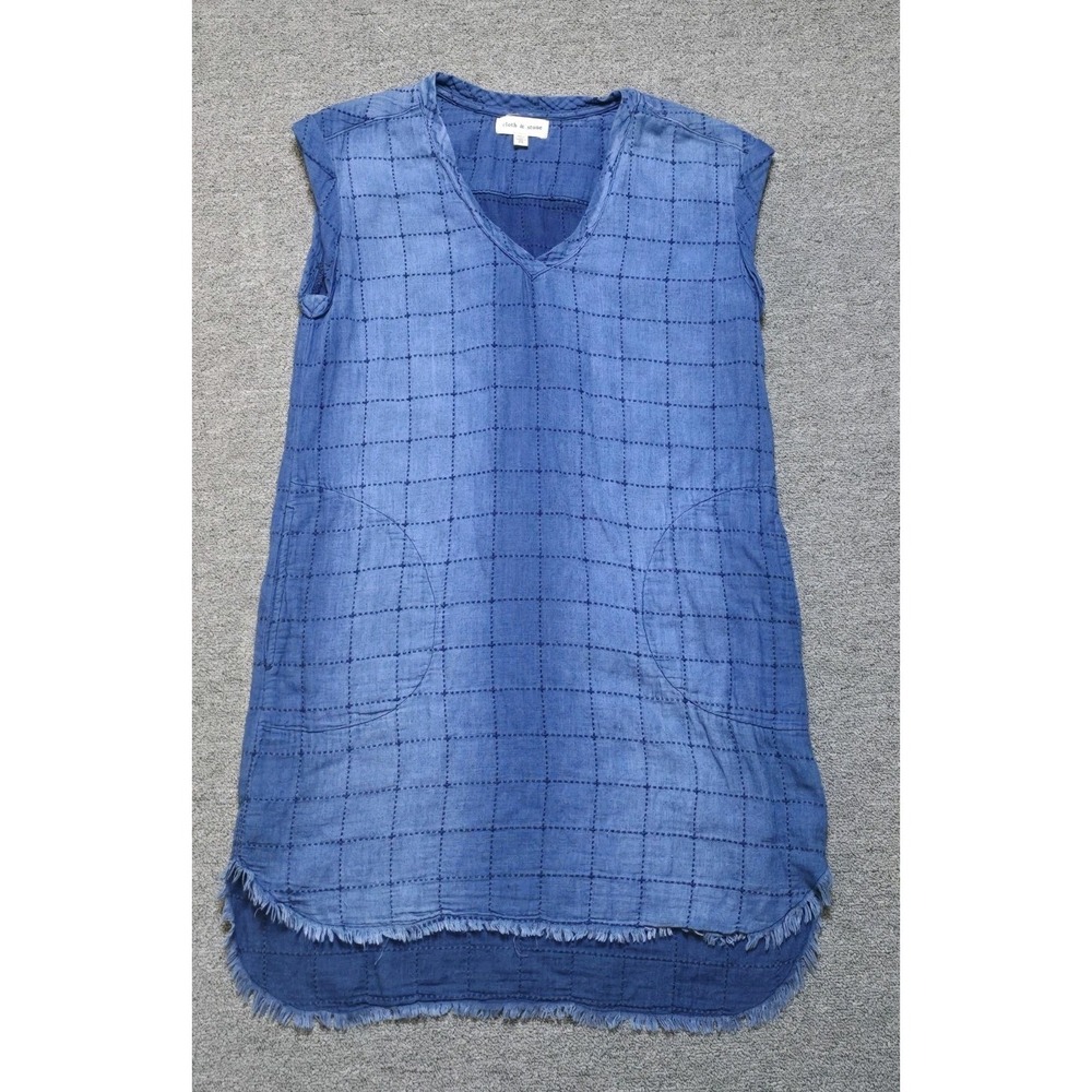 Anthropologie Cloth & Stone Cotton Casual Blue Ombre Dress Size PS
